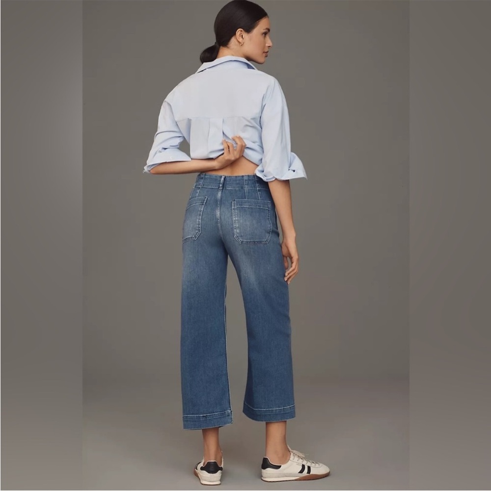 Maeve The Colette Crop High-Rise‎ Wide-Leg Jeans Approx Size 34 - Picture 4 of 16